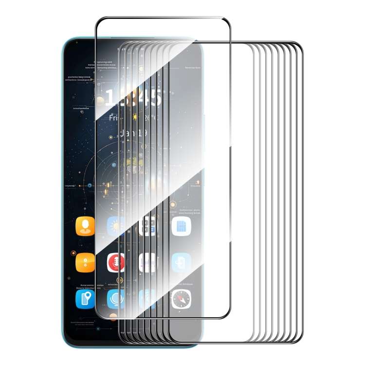 Pellicola vetro temperato 10 pezzi per smartphone compatibili