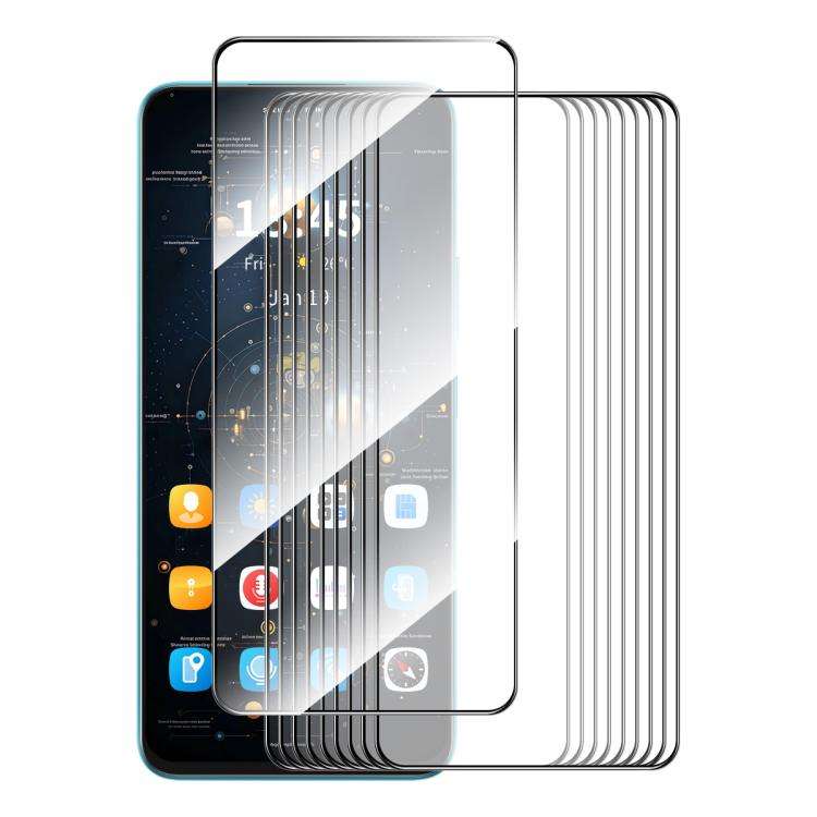 Pellicola vetro temperato 10 pezzi per smartphone compatibili