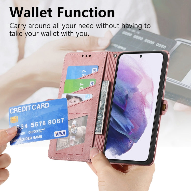 Custodia portafoglio con cerniera e fibbia per smartphone