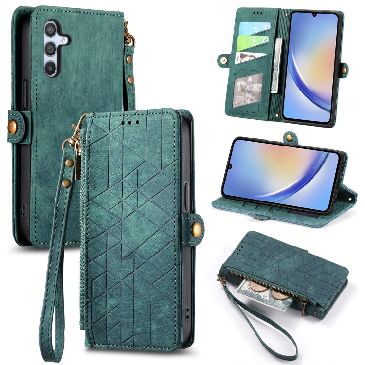 Custodia portafoglio con cerniera e fibbia per smartphone