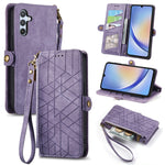 Custodia portafoglio in pelle con cerniera per Samsung Galaxy