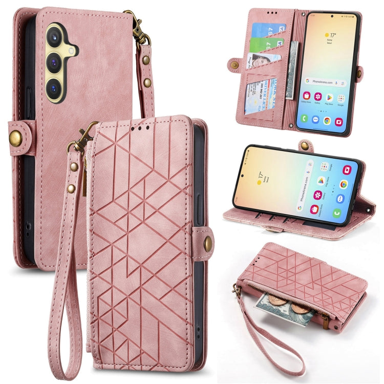 Custodia portafoglio in pelle con cerniera per Samsung Galaxy