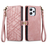 Portafoglio con cerniera geometrica Portafoglio in pelle con fibbia laterale, For Xiaomi Redmi K30, For Xiaomi Redmi Note 8T, For Xiaomi Redmi Note 8, For Xiaomi Redmi Note 8 Pro