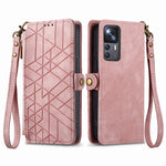 Portafoglio con cerniera geometrica Portafoglio in pelle con fibbia laterale, For Xiaomi 12, For Xiaomi 11T, For Xiaomi Poco X3 GT, For Xiaomi 11 Lite