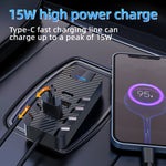 Caricabatterie rapido auto multiporta 75W con Bluetooth