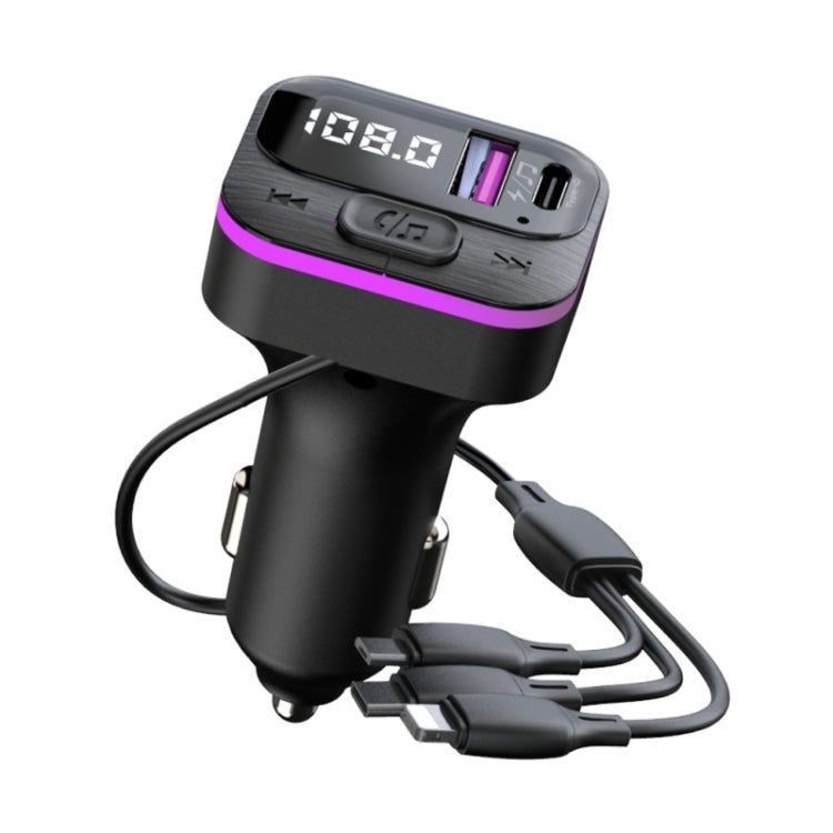 Caricabatteria auto 66W con 3 cavi e trasmettitore Bluetooth