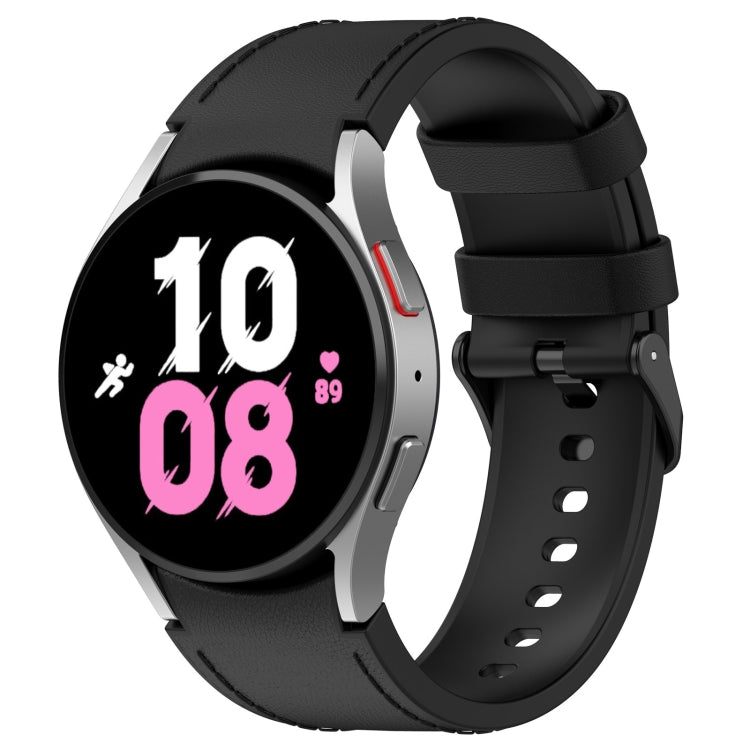 Cinturino per orologio con fibbia nera in pelle di silicone, For Samsung Galaxy Watch 6 Classic, For Samsung Galaxy Watch 6