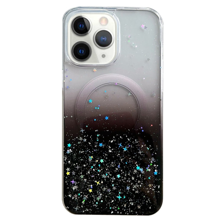 Custodia per telefono in TPU trasparente ibrida MagSafe Glitter, For iPhone 12 Pro Max, For iPhone 12 Pro, For iPhone 11 Pro Max, For iPhone 11