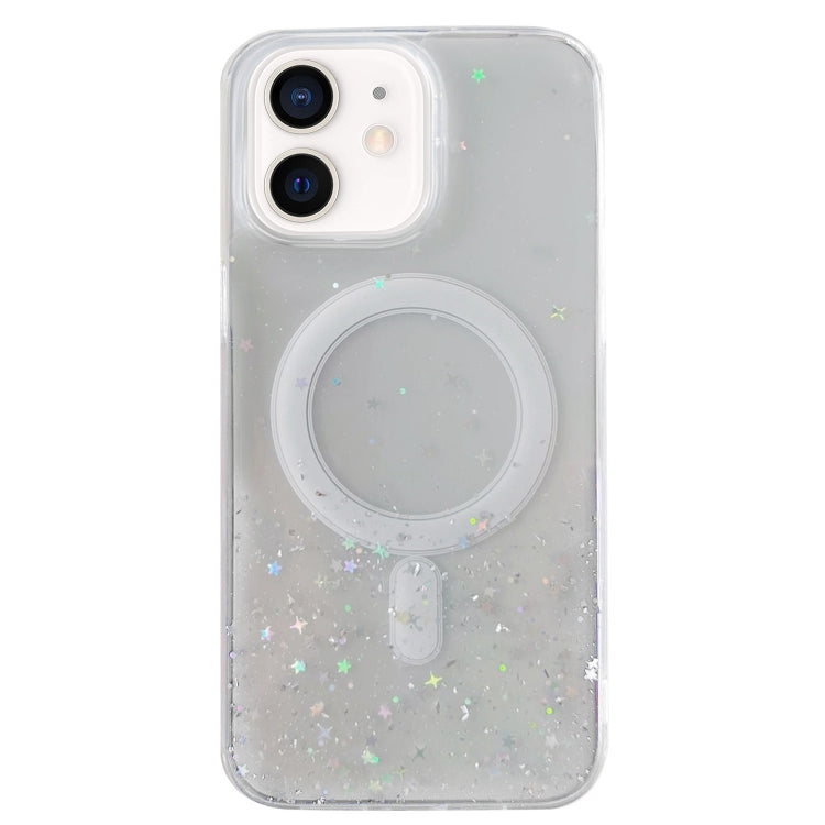 Custodia per telefono in TPU trasparente ibrida MagSafe Glitter, For iPhone 12 Pro Max, For iPhone 12 Pro, For iPhone 11 Pro Max, For iPhone 11