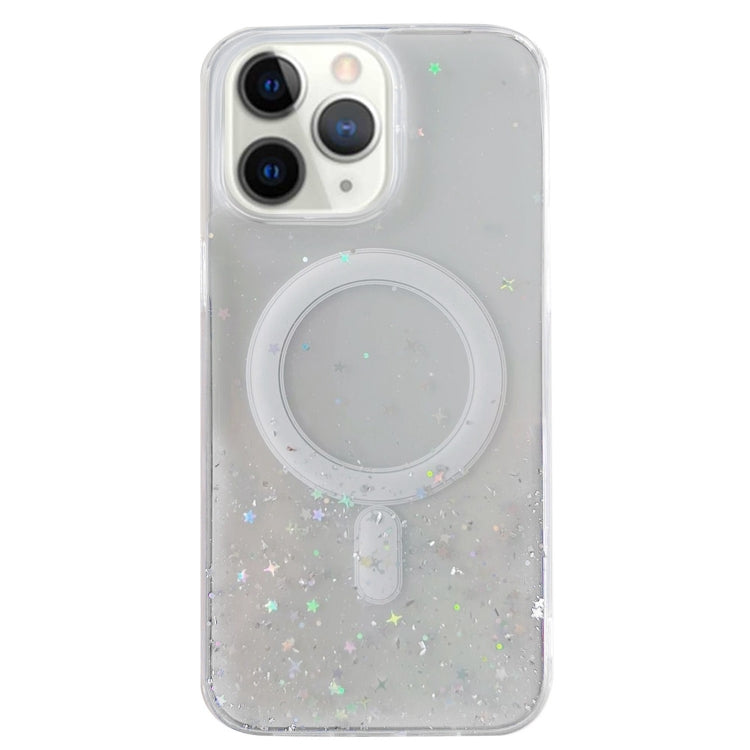 Custodia per telefono in TPU trasparente ibrida MagSafe Glitter, For iPhone 11 Pro