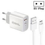 Caricabatterie doppia porta USB PD30W USB-C + QC3.0 con cavo 1 m