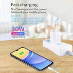 Caricabatterie doppia porta USB PD30W USB-C + QC3.0 con cavo 1 m