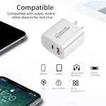 Caricabatterie doppia porta USB PD30W USB-C + QC3.0 con cavo 1 m
