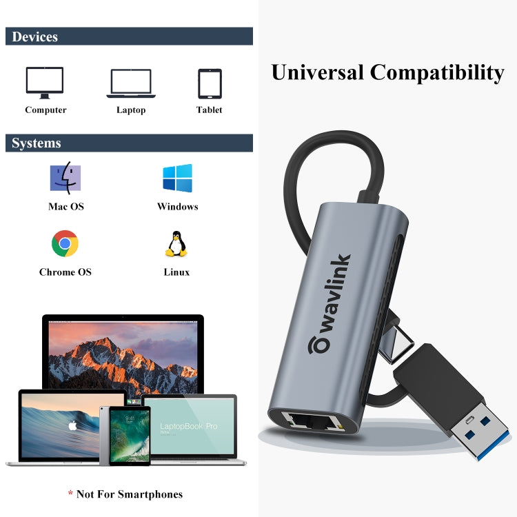 Adattatore Ethernet USB-C Wavlink NWU330GCA fino a 2,5 Gbps - immagine 4