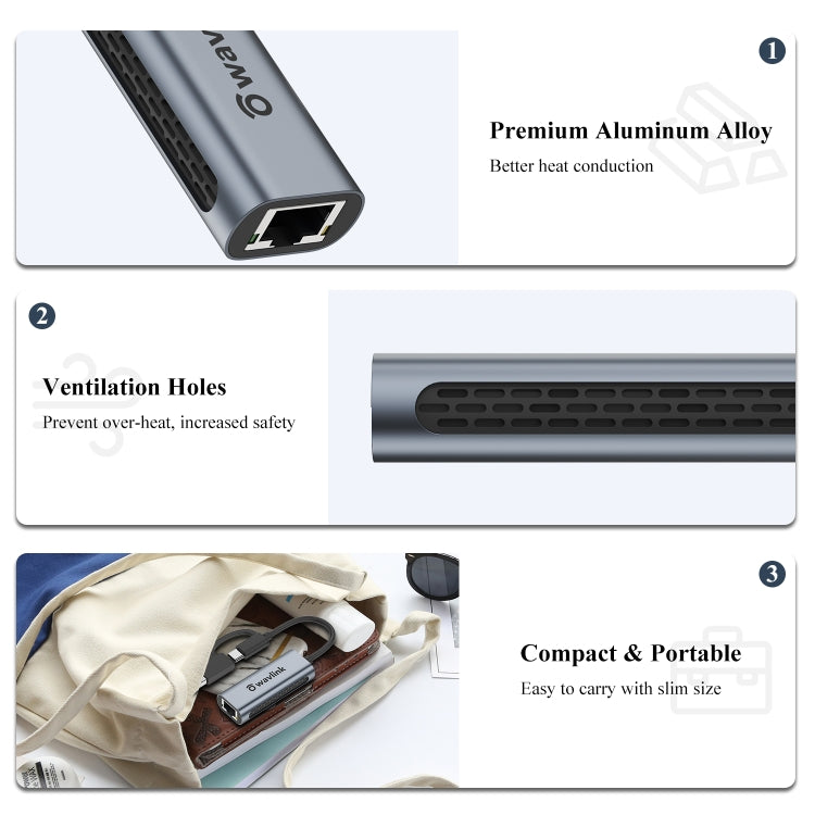 Adattatore Ethernet USB-C Wavlink NWU330GCA fino a 2,5 Gbps - immagine 5