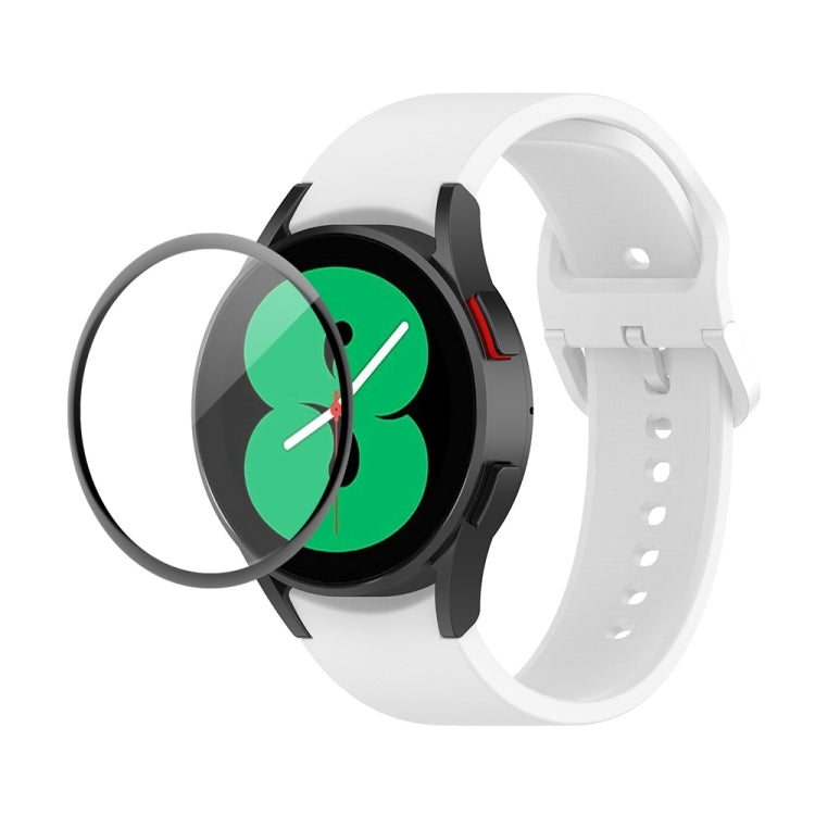 JUNSUNMAY cinturino regolabile in silicone + kit protezione schermo PMMA a copertura totale, For Samsung Galaxy Watch4 44mm