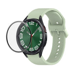 JUNSUNMAY cinturino regolabile in silicone + kit protezione schermo PMMA a copertura totale, For Samsung Galaxy Watch6 Classic 47mm