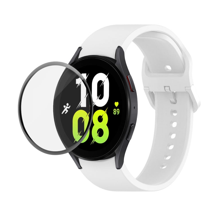 JUNSUNMAY cinturino regolabile in silicone + kit protezione schermo PMMA a copertura totale, For Samsung Galaxy Watch5 40mm