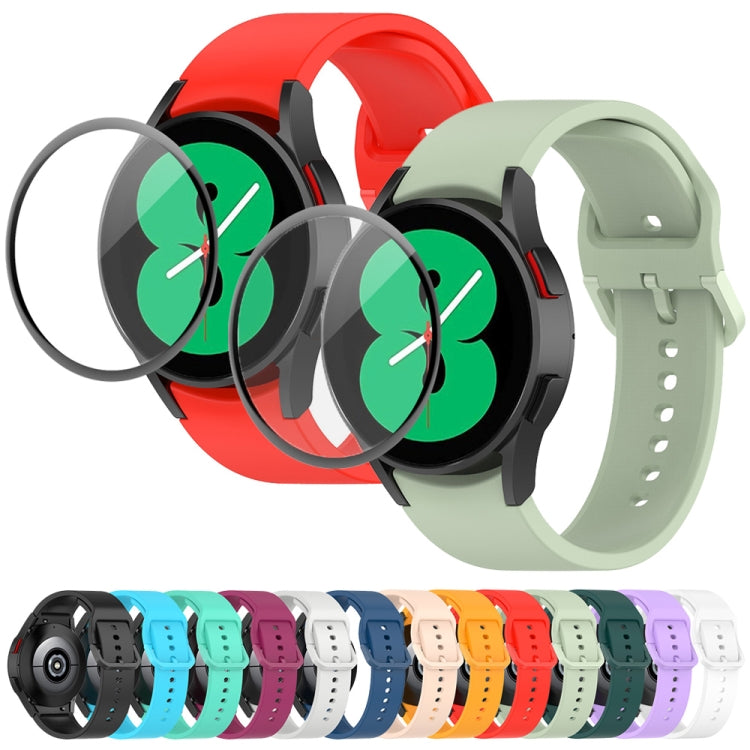JUNSUNMAY cinturino regolabile in silicone + kit protezione schermo PMMA a copertura totale, For Samsung Galaxy Watch5 Pro 45mm