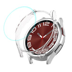 Custodia rigida per PC ENKAY Hat-Prince elettroplaccata + protezione schermo in vetro 9H da 0,2 mm, For Samsung Galaxy Watch6 Classic 43mm