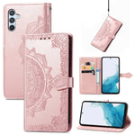 Custodia in pelle goffrata Mandala per Samsung Galaxy A57 5G