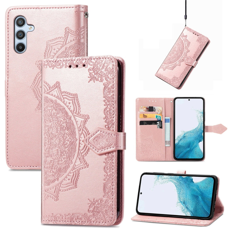 Custodia in pelle goffrata Mandala per Samsung Galaxy A57 5G
