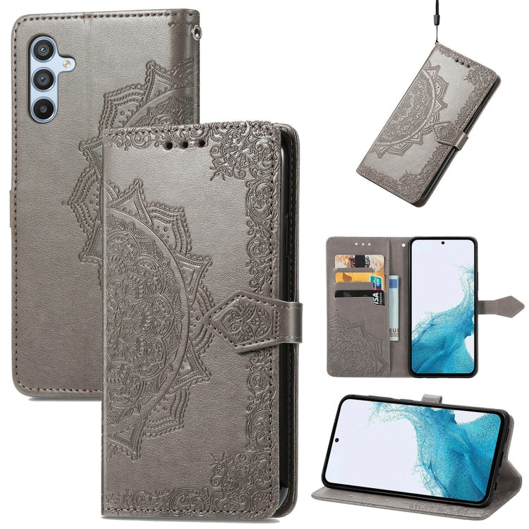 Custodia in pelle goffrata Mandala per Samsung Galaxy A57 5G