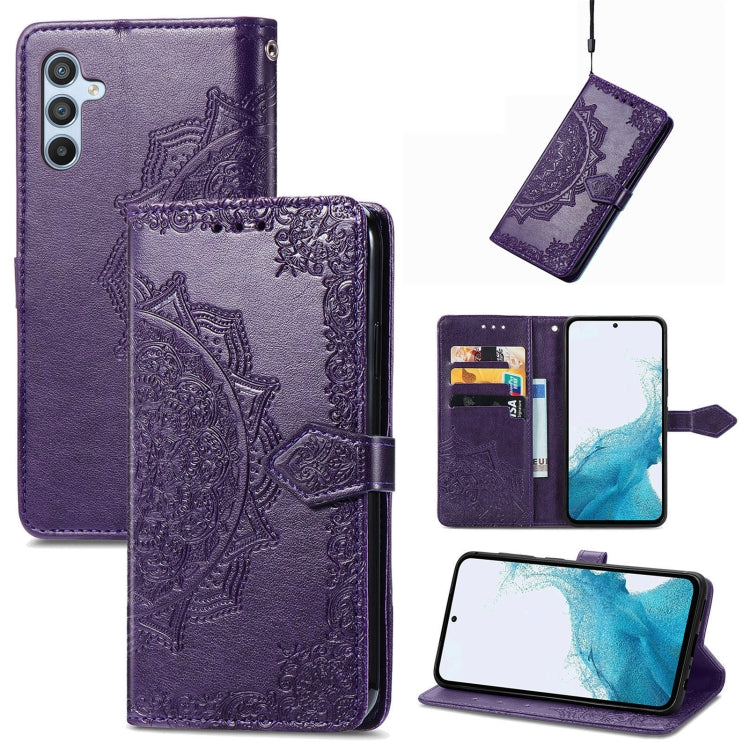 Custodia in pelle goffrata Mandala per Samsung Galaxy A57 5G
