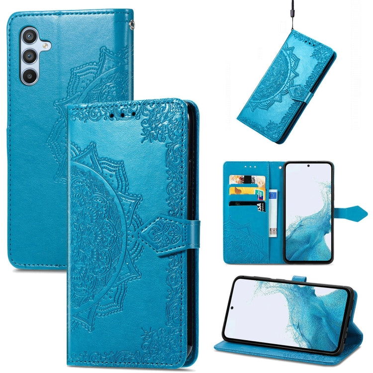 Custodia in pelle goffrata Mandala per Samsung Galaxy A57 5G