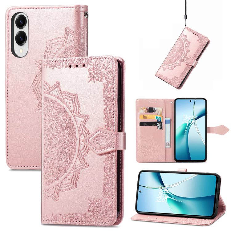 Custodia in pelle goffrata Mandala per Samsung Galaxy A57 5G