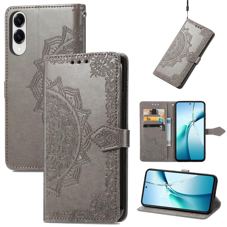 Custodia in pelle goffrata Mandala per Samsung Galaxy A57 5G
