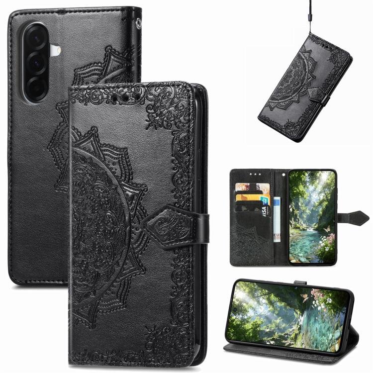 Custodia in pelle goffrata Mandala per Samsung Galaxy A57 5G