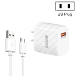 Caricabatterie rapido USB QC3.0 18W con cavo Micro USB 1m