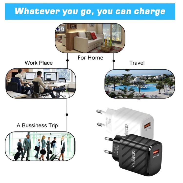 Caricabatterie rapido USB QC3.0 18W con cavo Micro USB 1m