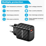 Caricabatterie rapido USB QC3.0 18W con cavo Micro USB 1m