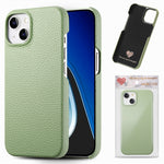 Custodia iPhone 15 Plus retro in pelle Litchi Oil Edge