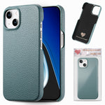 Custodia iPhone 15 Plus retro in pelle Litchi Oil Edge