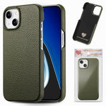 Custodia iPhone 15 Plus retro in pelle Litchi Oil Edge