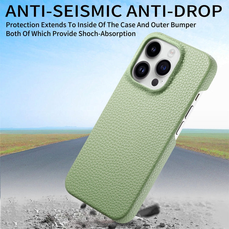 Custodia iPhone 15 Plus retro in pelle Litchi Oil Edge