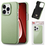 Custodia iPhone 15 Plus retro in pelle Litchi Oil Edge