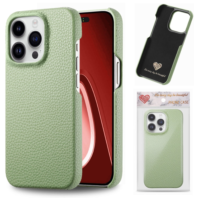 Custodia iPhone 15 Plus retro in pelle Litchi Oil Edge