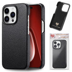 Custodia iPhone 15 Plus retro in pelle Litchi Oil Edge