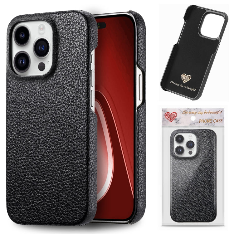 Custodia iPhone 15 Plus retro in pelle Litchi Oil Edge