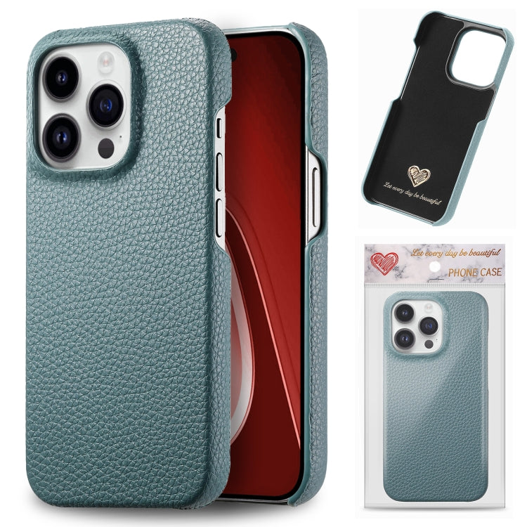 Custodia iPhone 15 Plus retro in pelle Litchi Oil Edge