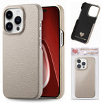 Custodia iPhone 15 Plus retro in pelle Litchi Oil Edge