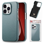 Custodia per iPhone 15 Pro Max con retro in pelle Litchi