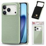 Custodia per iPhone 15 Pro Max con retro in pelle Litchi