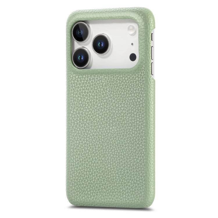 Custodia per iPhone 15 Pro Max con retro in pelle Litchi
