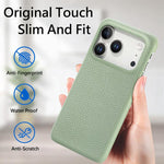 Custodia per iPhone 15 Pro Max con retro in pelle Litchi