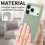 Custodia per iPhone 15 Pro Max con retro in pelle Litchi